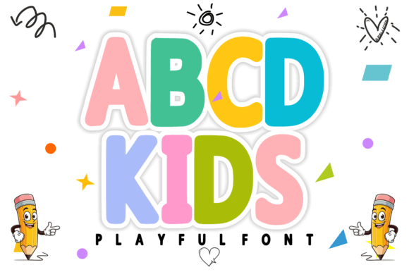 ABCD Kids: The Ultimate Playful Display Font for Every Creative Project