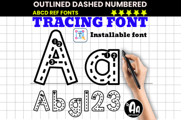 Outlined Dashed Tracing: A Creative Font for Modern Learning