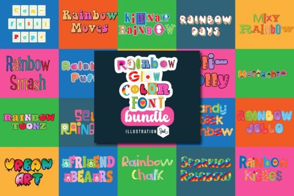 Unleashing Vibrancy: The Rainbow Glow Color Font Bundle